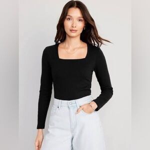 Old Navy Fitted Square-Neck Rib-Knit Tshirt